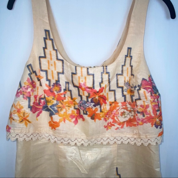 Free People Metallic Floral Mini Dress Size 6 S - Picture 4 of 9